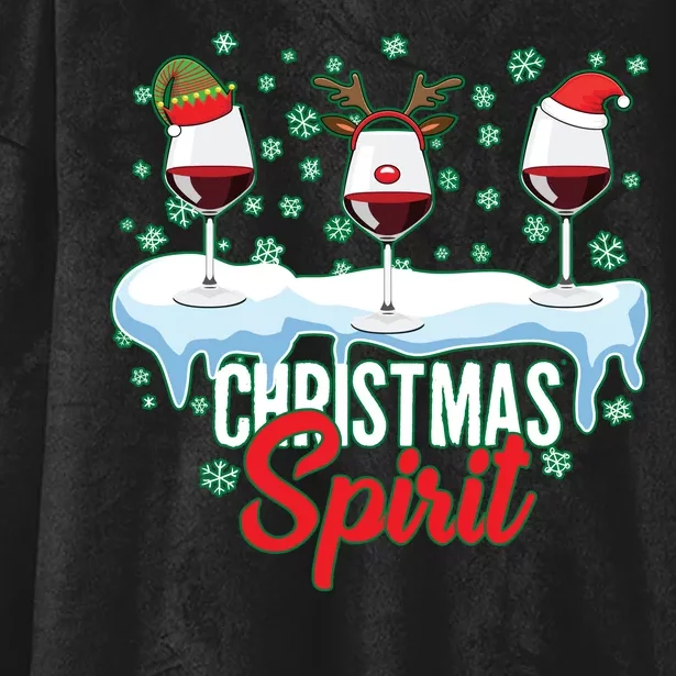 Funny Wine Christmas Spirit Hooded Wearable Blanket