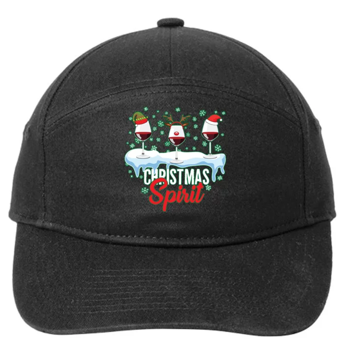 Funny Wine Christmas Spirit 7-Panel Snapback Hat