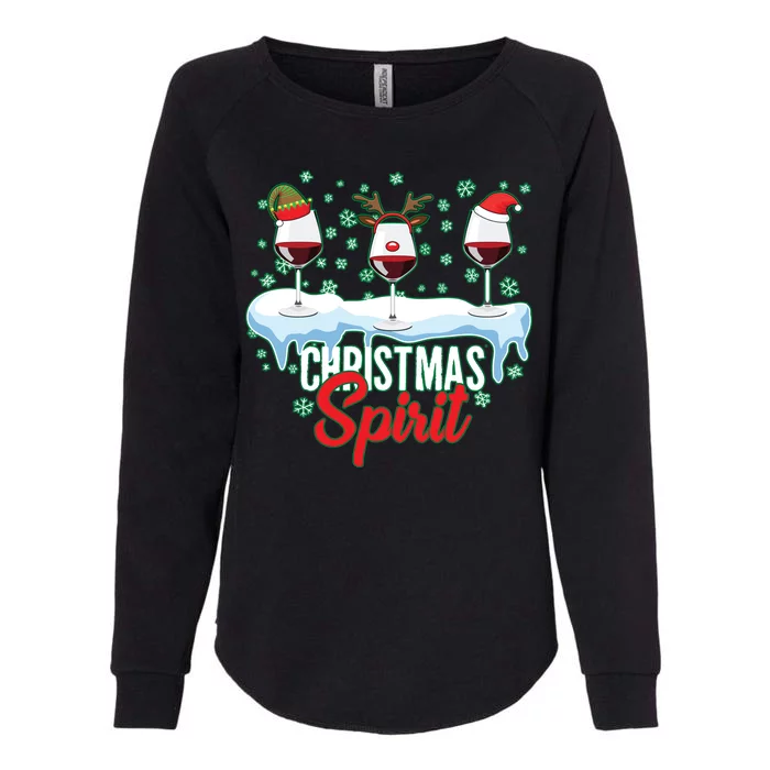 Funny Wine Christmas Spirit Womens California Wash Sweatshirt