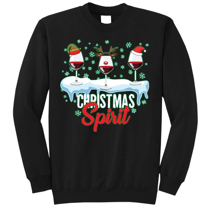 Funny Wine Christmas Spirit Tall Sweatshirt