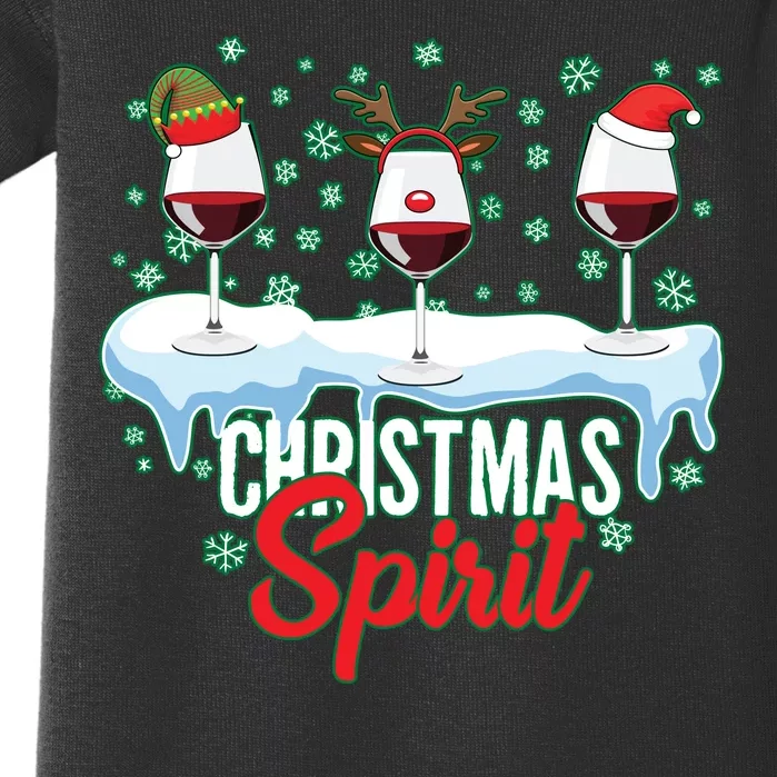 Funny Wine Christmas Spirit Baby Bodysuit