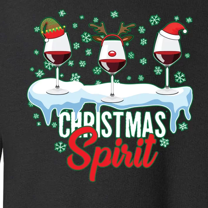 Funny Wine Christmas Spirit Toddler Sweatshirt