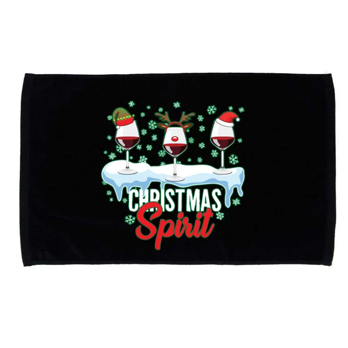 Funny Wine Christmas Spirit Microfiber Hand Towel