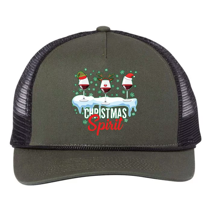 Funny Wine Christmas Spirit Retro Rope Trucker Hat Cap