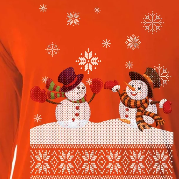 Funny Winter Snowman Ugly Christmas Cooling Performance Long Sleeve Crew