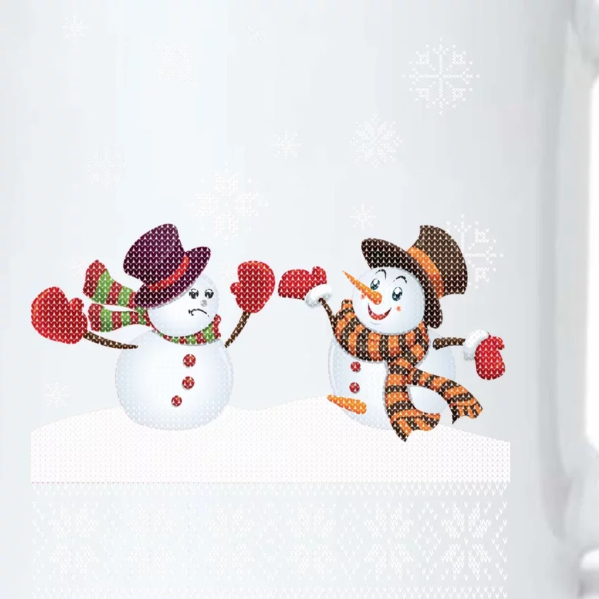 Funny Winter Snowman Ugly Christmas Black Color Changing Mug