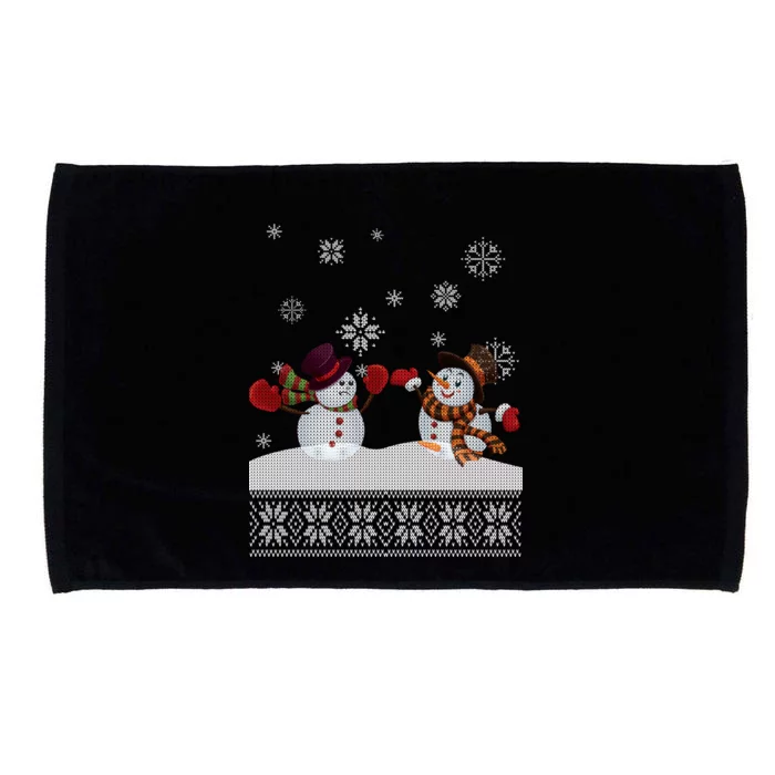 Funny Winter Snowman Ugly Christmas Microfiber Hand Towel