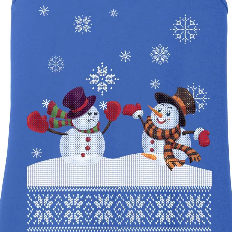 Funny Winter Snowman Ugly Christmas Ladies Essential Tank