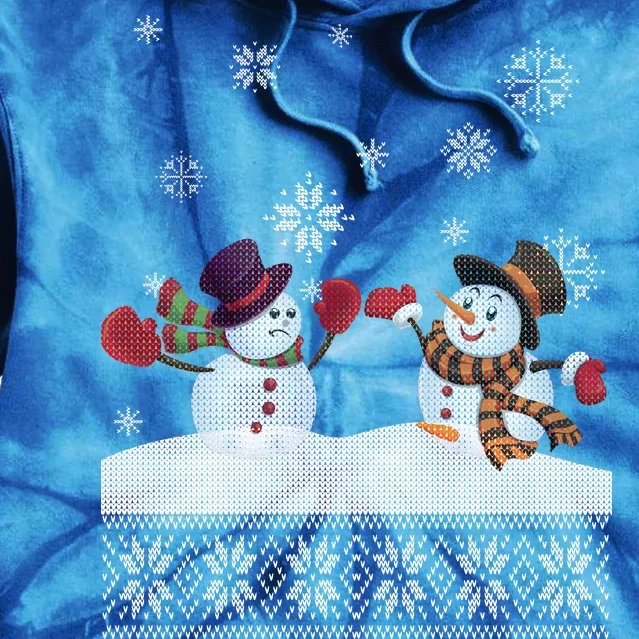 Funny Winter Snowman Ugly Christmas Tie Dye Hoodie