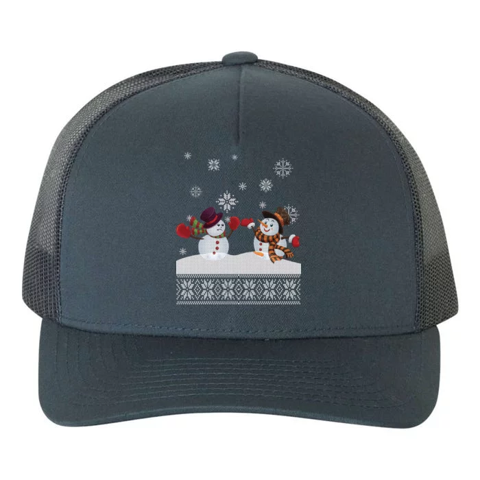 Funny Winter Snowman Ugly Christmas Yupoong Adult 5-Panel Trucker Hat