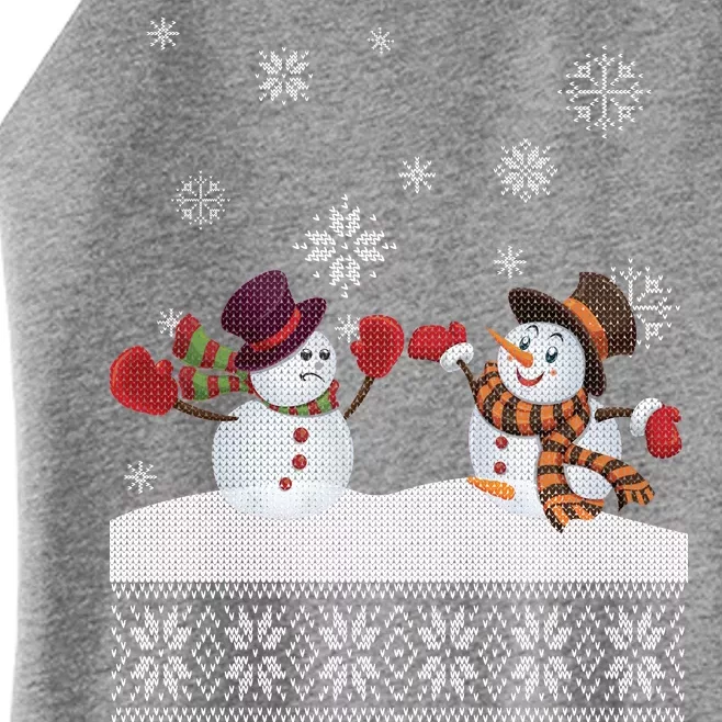 Funny Winter Snowman Ugly Christmas Women’s Perfect Tri Rocker Tank