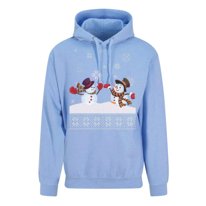 Funny Winter Snowman Ugly Christmas Unisex Surf Hoodie