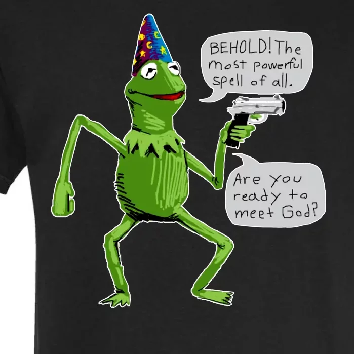 Funny Wizard Kermit Meme Garment-Dyed Heavyweight T-Shirt