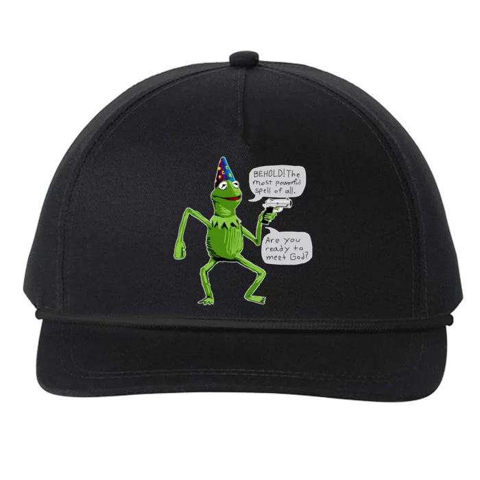 Funny Wizard Kermit Meme Snapback Five-Panel Rope Hat