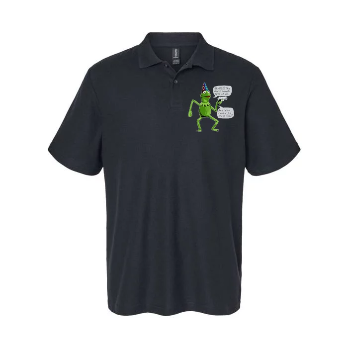 Funny Wizard Kermit Meme Softstyle Adult Sport Polo