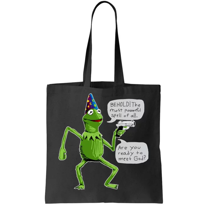 Funny Wizard Kermit Meme Tote Bag