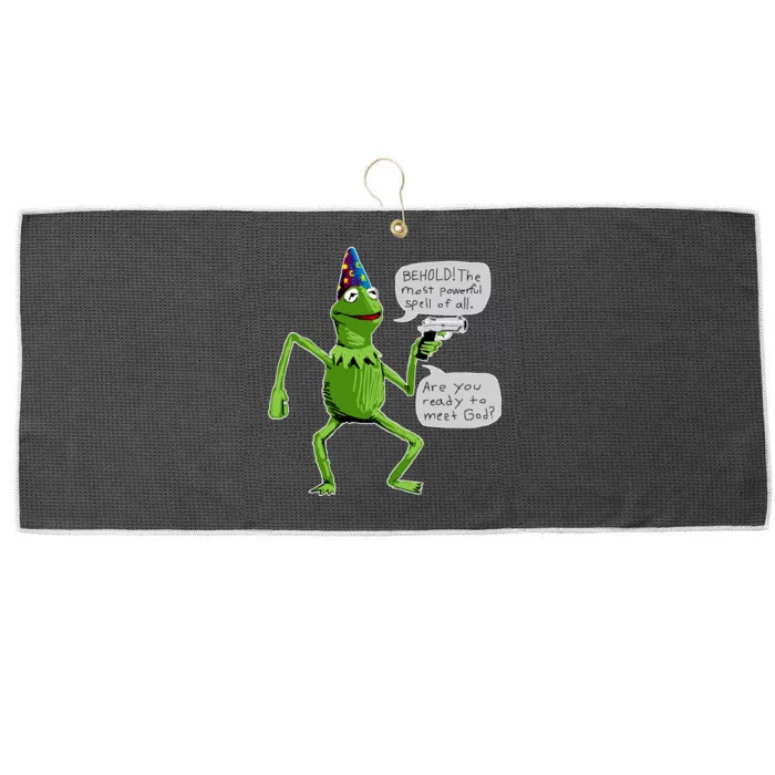 Funny Wizard Kermit Meme Large Microfiber Waffle Golf Towel