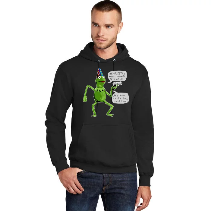 Funny Wizard Kermit Meme Tall Hoodie