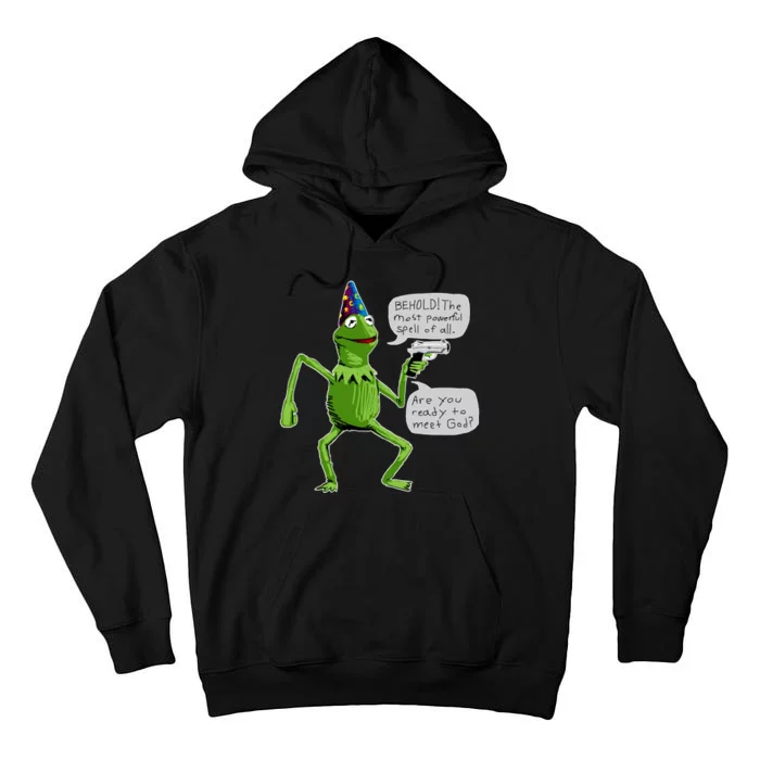 Funny Wizard Kermit Meme Tall Hoodie