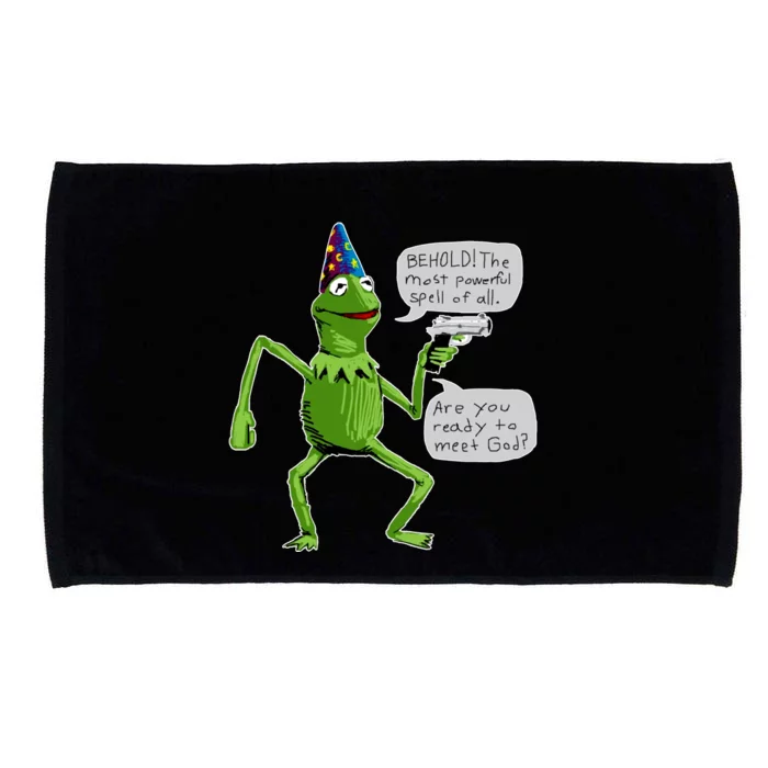 Funny Wizard Kermit Meme Microfiber Hand Towel