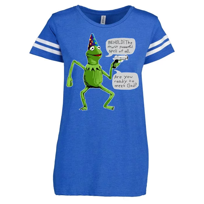 Funny Wizard Kermit Meme Enza Ladies Jersey Football T-Shirt