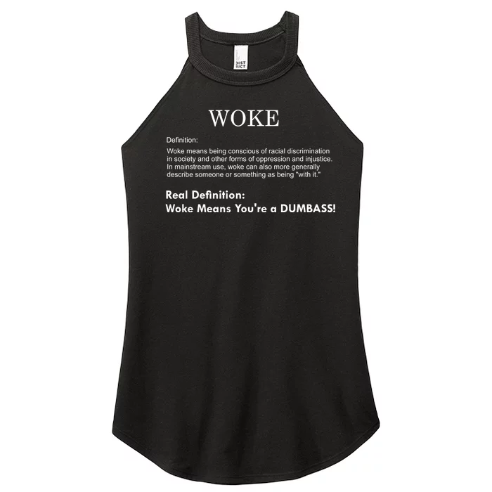 Funny Woke Real Definition Women’s Perfect Tri Rocker Tank