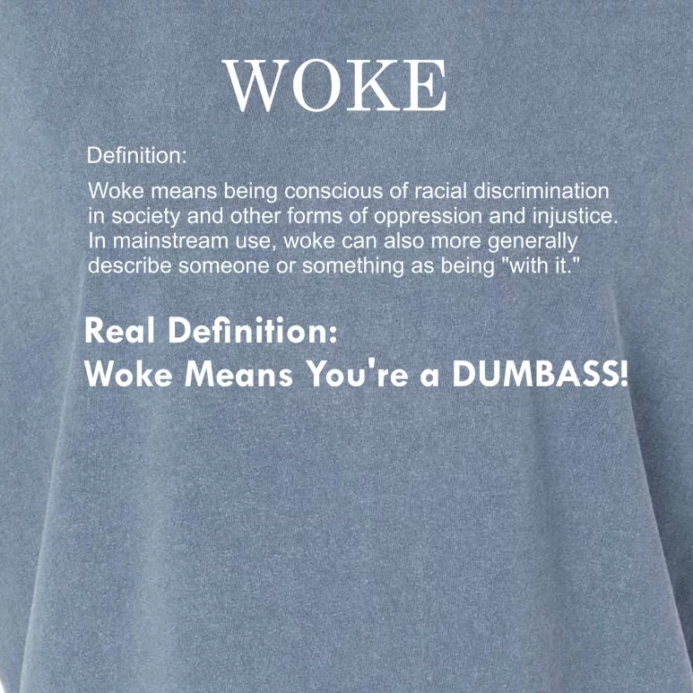 Funny Woke Real Definition Garment-Dyed Women's Muscle Tee