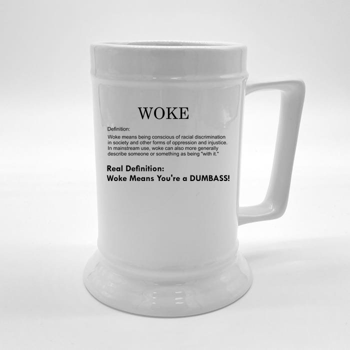 Funny Woke Real Definition Front & Back Beer Stein