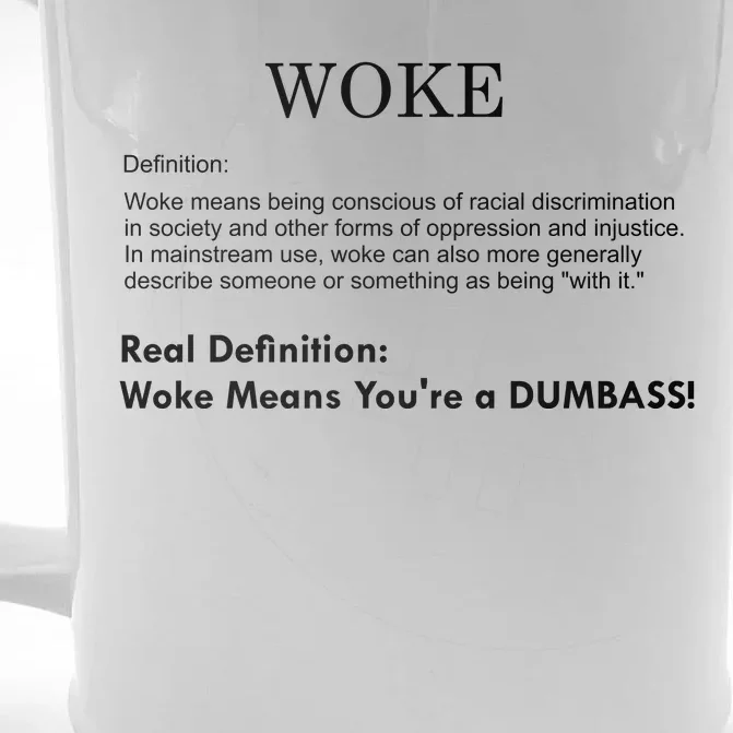 Funny Woke Real Definition Front & Back Beer Stein