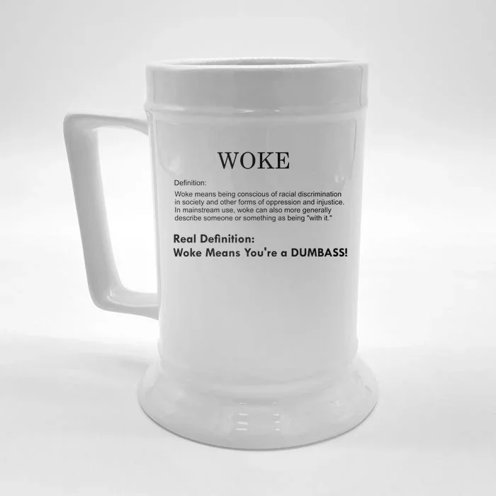 Funny Woke Real Definition Front & Back Beer Stein