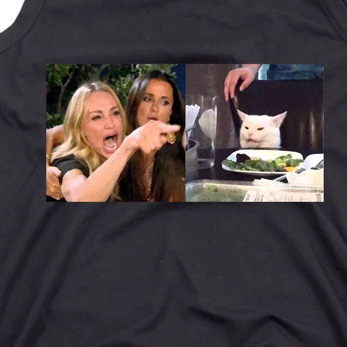 Funny Woman Yelling At Cat Meme Tank Top