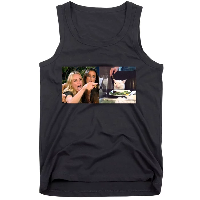 Funny Woman Yelling At Cat Meme Tank Top