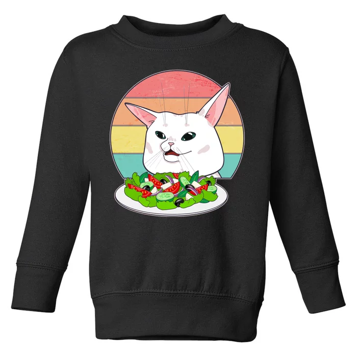 Funny Woman Yelling at Table Cat Meme Toddler Sweatshirt