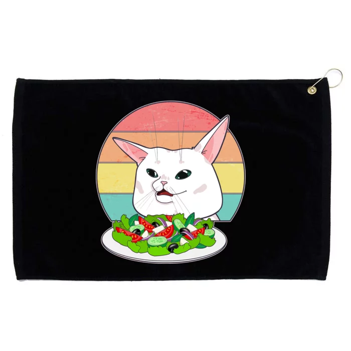 Funny Woman Yelling at Table Cat Meme Grommeted Golf Towel