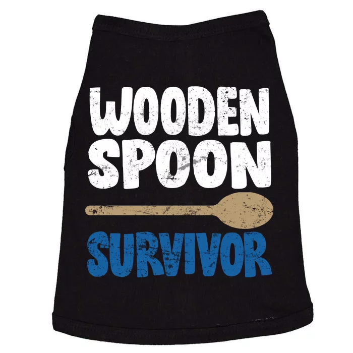 Funny Wooden Spoon Survivor Distressed Doggie Tank