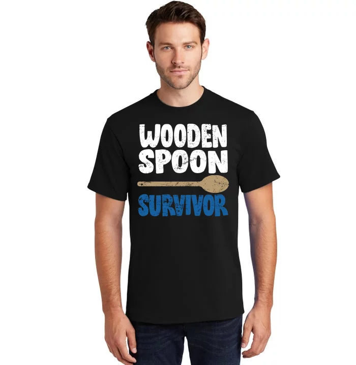 Funny Wooden Spoon Survivor Distressed Tall T-Shirt