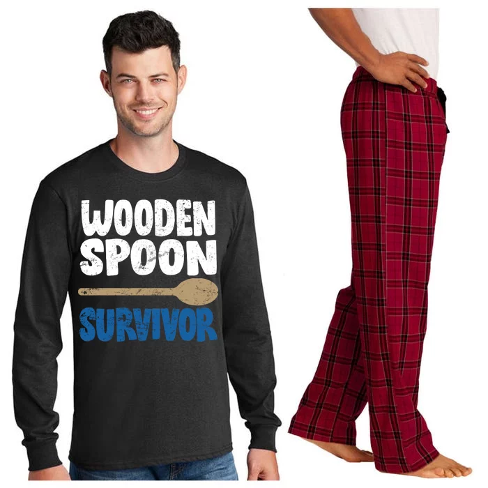 Funny Wooden Spoon Survivor Distressed Long Sleeve Pajama Set