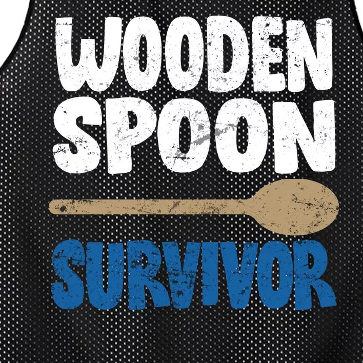 Funny Wooden Spoon Survivor Distressed Mesh Reversible Basketball Jersey Tank