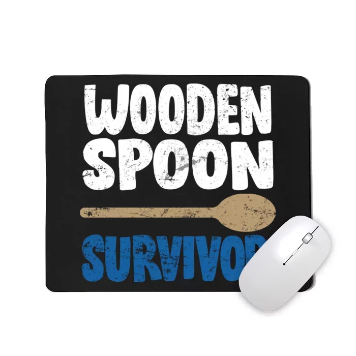 Funny Wooden Spoon Survivor Distressed Mousepad