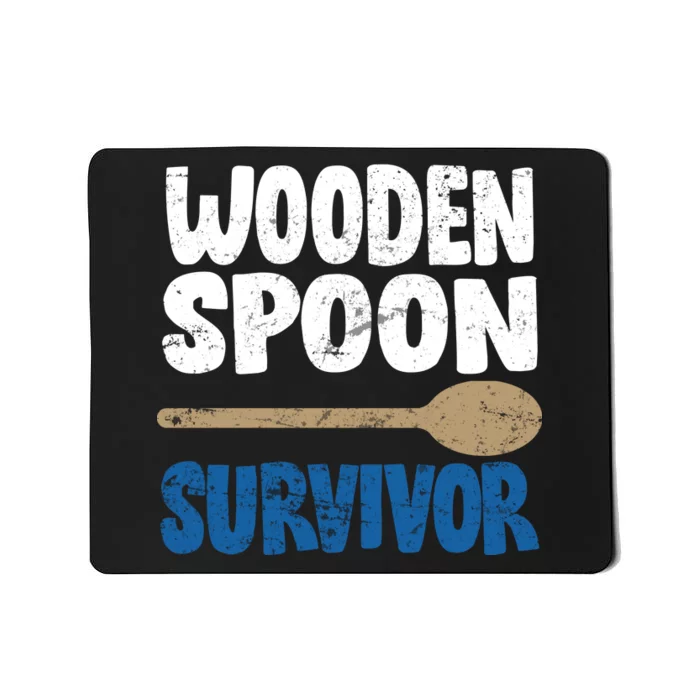 Funny Wooden Spoon Survivor Distressed Mousepad