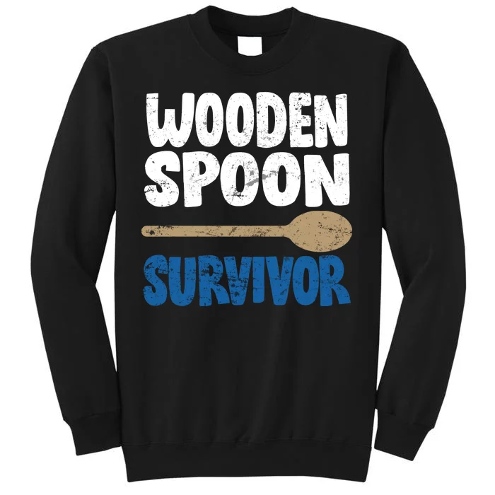 Funny Wooden Spoon Survivor Distressed Tall Sweatshirt