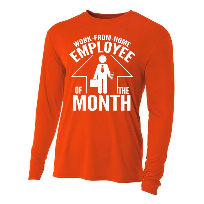 Funny Work From Home Employee Of The Month Cooling Performance Long Sleeve Crew