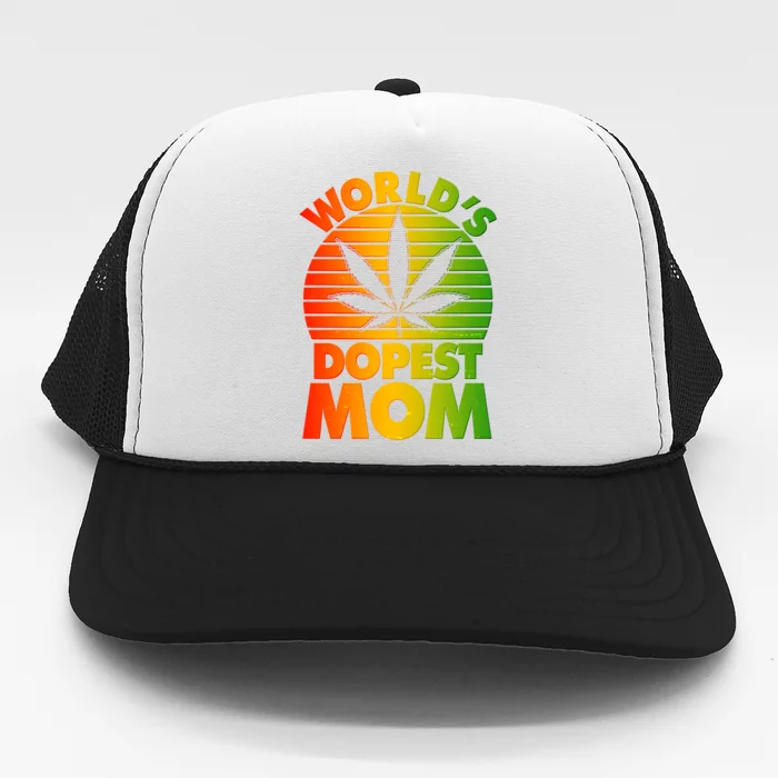 Funny World's Dopest Mom Trucker Hat