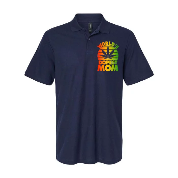 Funny World's Dopest Mom Softstyle Adult Sport Polo