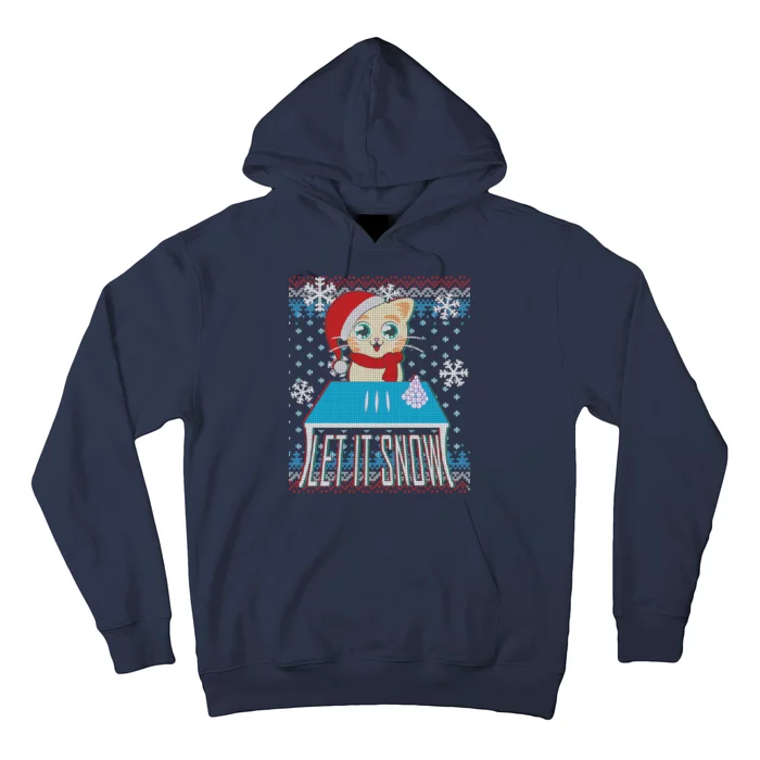 Funny X-Mas Let It Snow Cat Ugly Christmas Sweater Hoodie