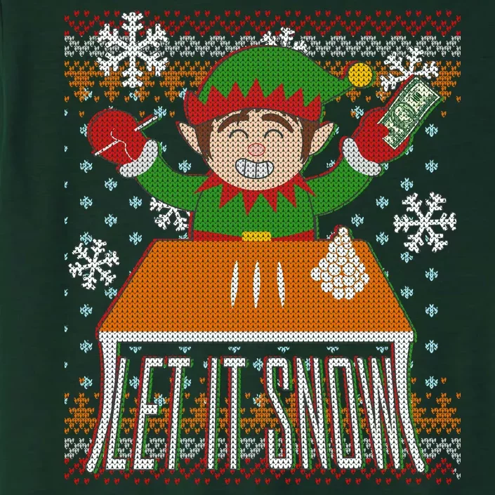 Funny X-Mas Let It Snow Elf Ugly Christmas Sweater ChromaSoft Performance T-Shirt