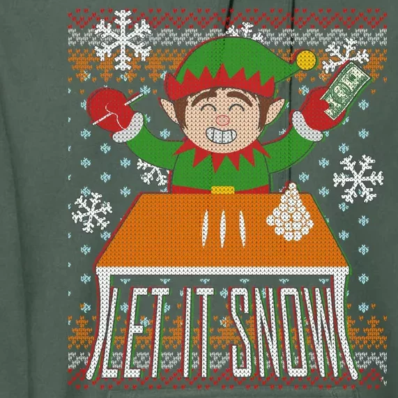 Funny X-Mas Let It Snow Elf Ugly Christmas Sweater Premium Hoodie