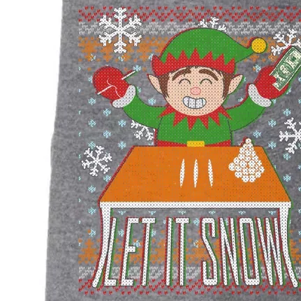 Funny X-Mas Let It Snow Elf Ugly Christmas Sweater Doggie 3-End Fleece Hoodie