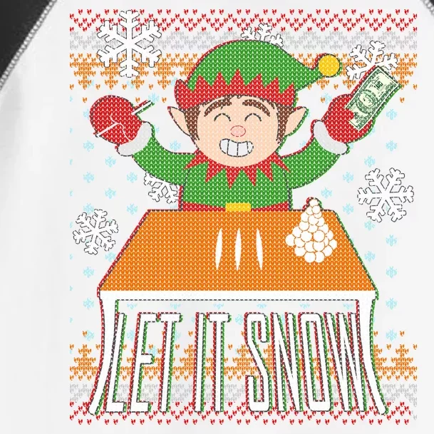 Funny X-Mas Let It Snow Elf Ugly Christmas Sweater Toddler Fine Jersey T-Shirt