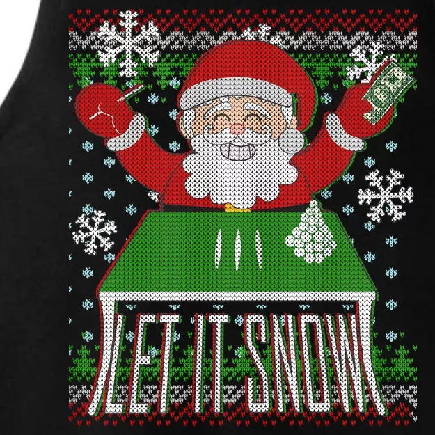 Funny X-Mas Let It Snow Santa Ugly Christmas Sweater Ladies Tri-Blend Wicking Tank